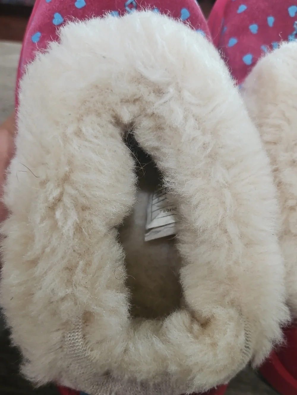 Ugg I love UGG Pink suede Heart Slippers size 5